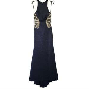 Terani Couture Blue Halter Back Evening Dress Size 6